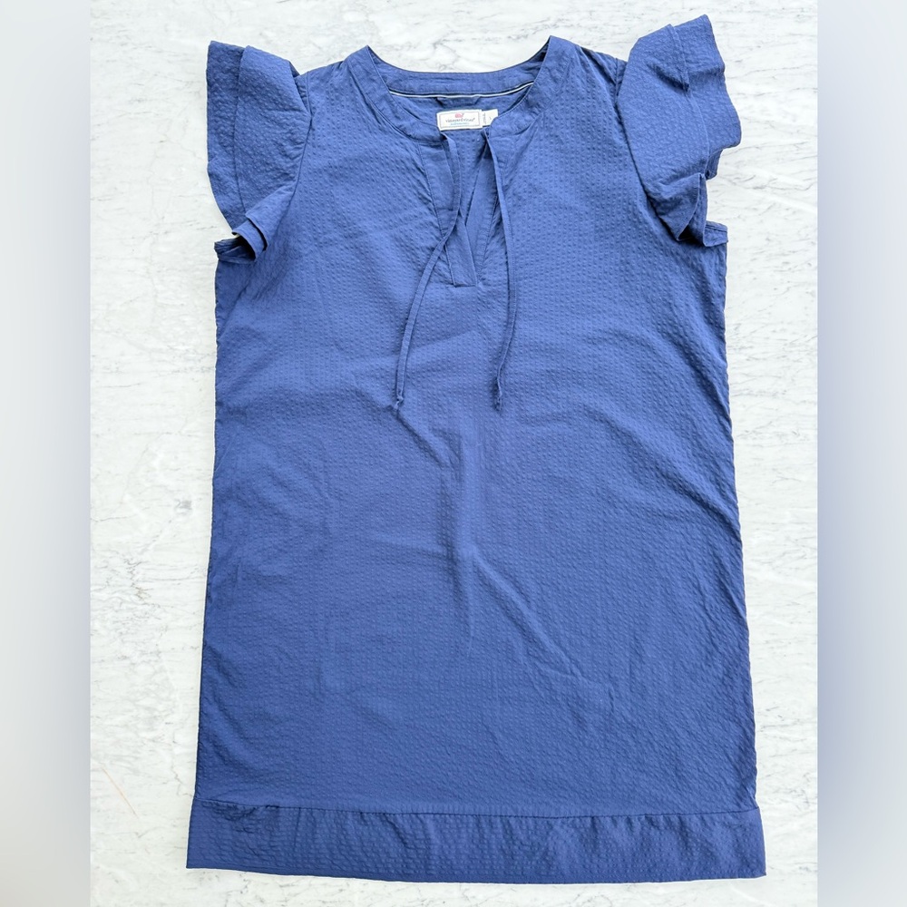 Vineyard Vines Harbor Performance Flutter Sleeve Dress Sz L - Picture 2 of 7